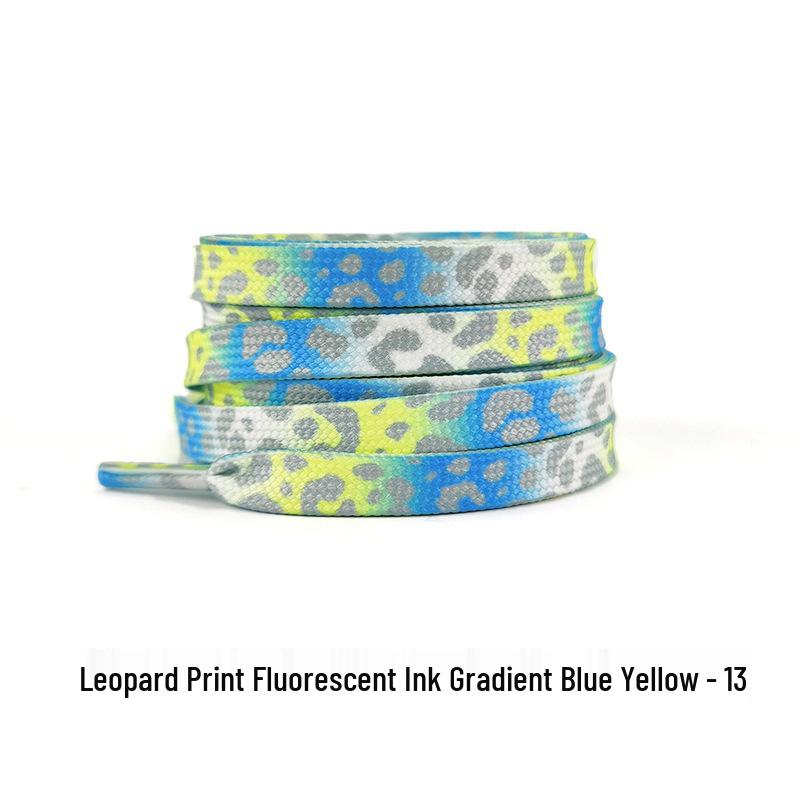 Fluorescent Leopard Tie-Dye Shoelaces for AJ1, AF1, Canvas Unisex Shoes