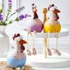 Funny Big-Eyed Long-Legged Chicken Decorative Ornament Rooster Figurine Resin Animal Statue Garden Yard Decoration Home Decor