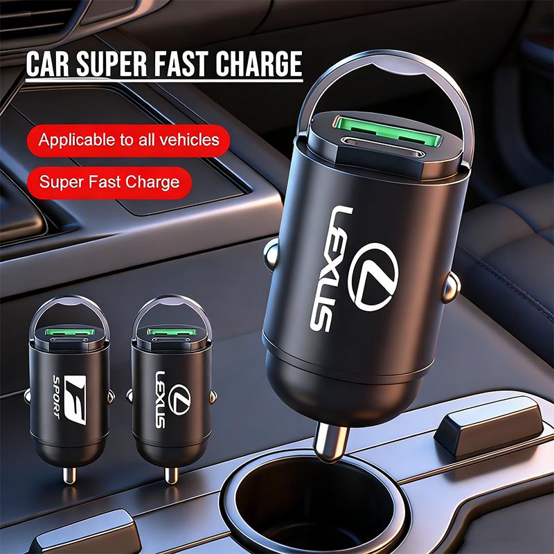 Car Fast Charger USB Type-C Ports Power Adapter Accessories For Lexus F SPORT ES RX NX LS UX LM LX GX LC RZ IS CT GS RC HS LB US
