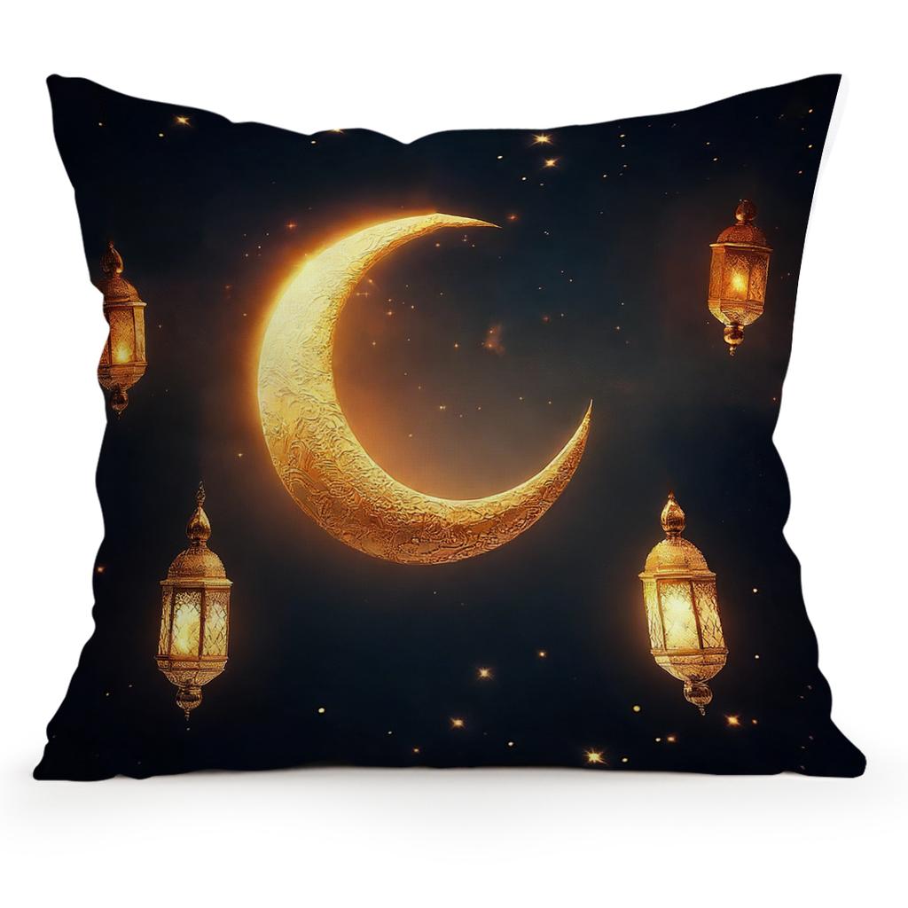Ramadan New Moon Lantern Pillowcase Printed Polyester 40/45/50Cm Throw Pillowcover Decorative Sofa Cushion Pillowslip Home Decor