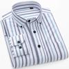 Men's Long Sleeve Washed Oxford Button-Down Shirt with Pocket, 100% Cotton Soft Comfortable Casual Fashion Spring Fall Menwear