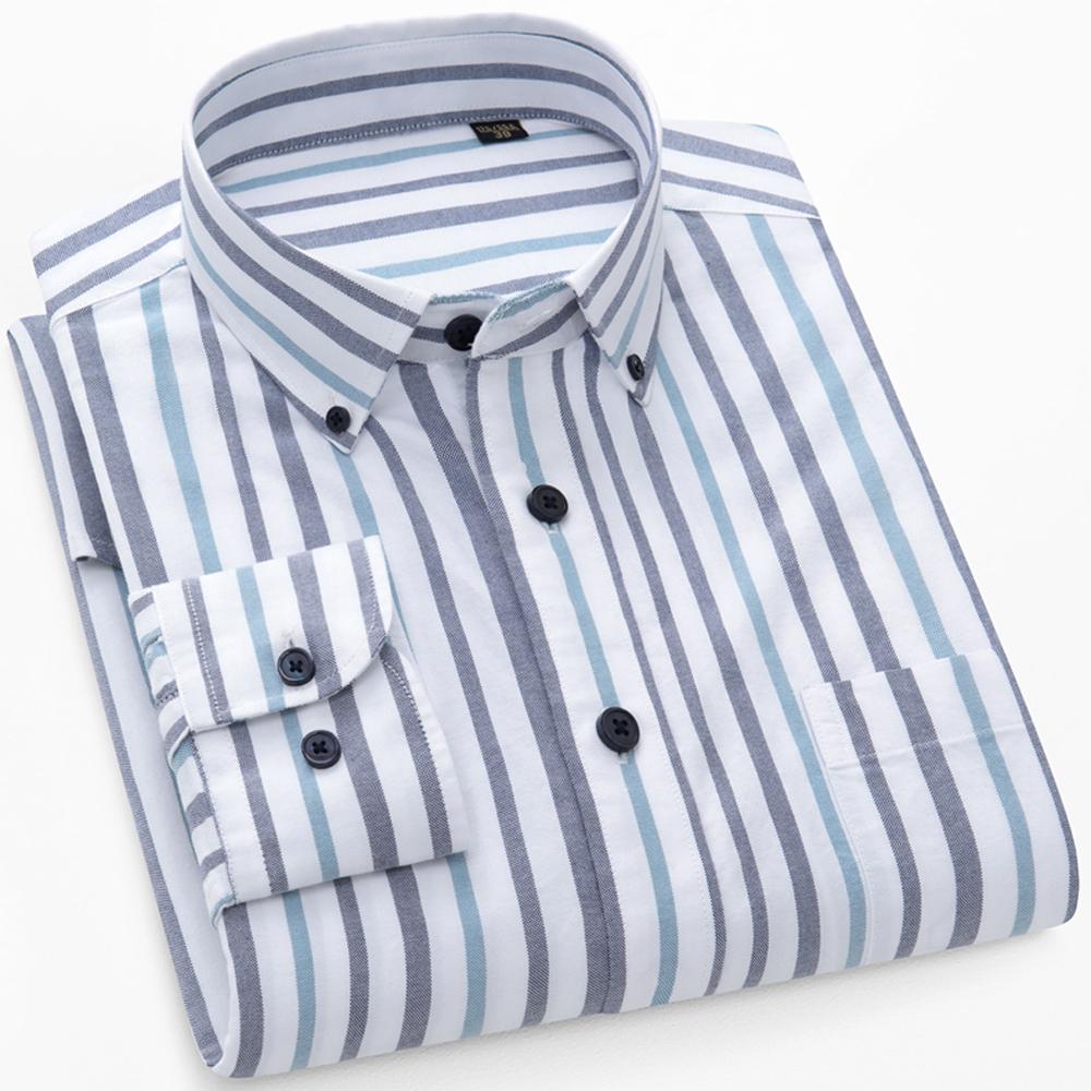 Men's Long Sleeve Washed Oxford Button-Down Shirt with Pocket, 100% Cotton Soft Comfortable Casual Fashion Spring Fall Menwear