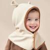 2 In 1 Toddler Winter Hat Balaclava Windproof Warm Fleece Baby Hooded Scarf with Ear for Toddlers Boys Girls