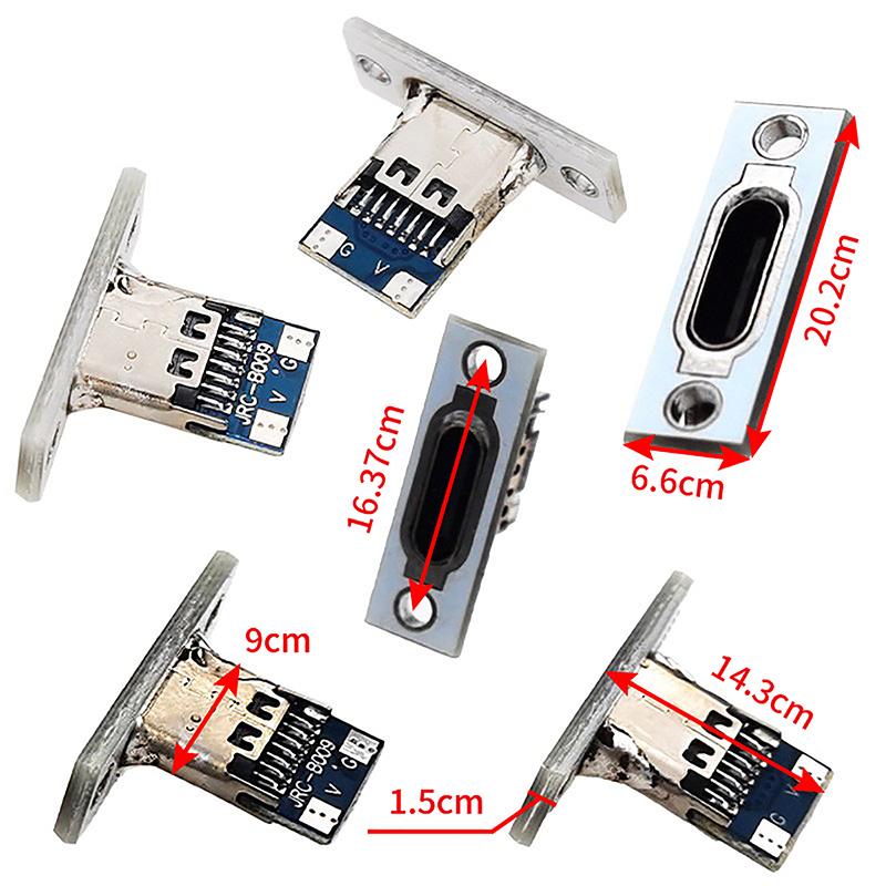 Charging Port Usb Type C Socket Connector 2Pin 2P 4P Waterproof Strip Line Of Solder Joint Female Connector Jack