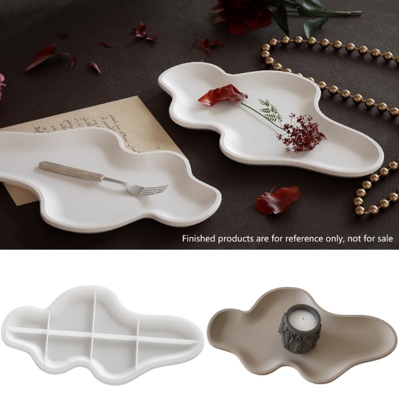 Multipurpose Large Oval Resin Tray Molds Sturdy Silicone Home Accessory Portable for Concrete Dishes Craft Supplies