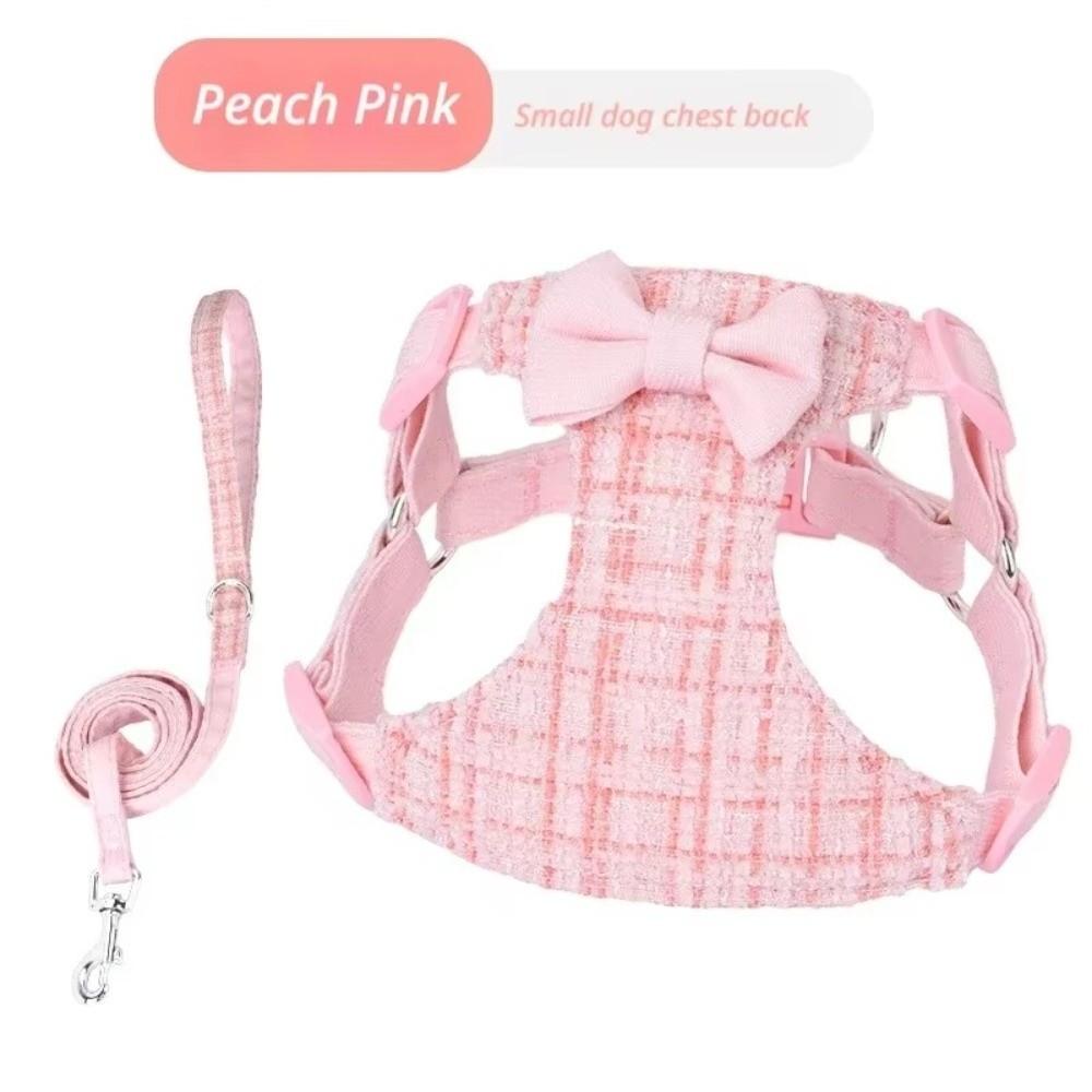 Breathable Mesh Dog Chest Harness Bow Anti-Escape Harness Trendy Pet Chest Harness Pet Walking