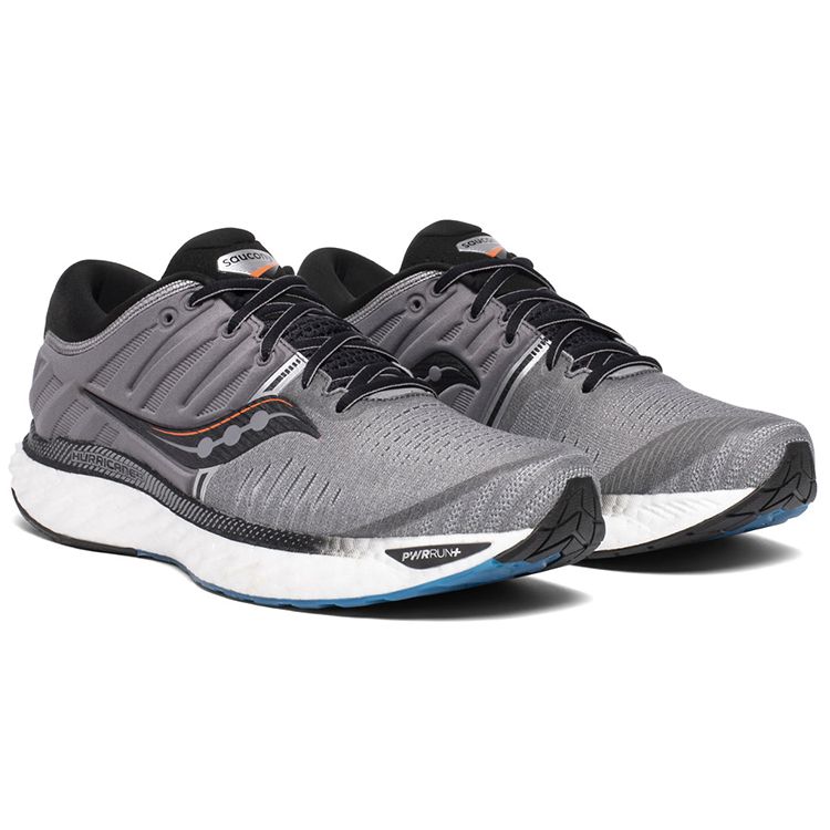 SAUCONY Hurricane 22 Stability Comfortable Mesh Cushioning Non-Slip Support Lightweight Low-Top Running Shoes Men Sneaker Gray Black S20544-25