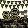 Graduation Season Party Tableware Set Disposable Paper Plate Paper Cup Tissue Tablecloth Children'S Party Tableware