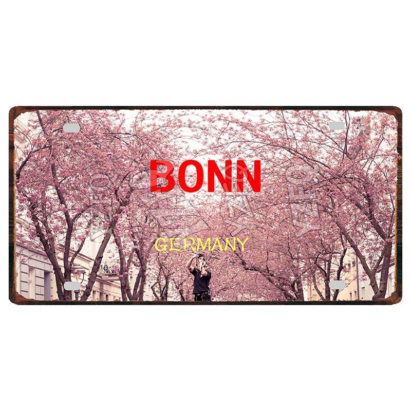 YZFQ30X15CM Bonn Rotterdam Manchester City Retro Tin Metal Sign Travel Souvenir Wall Pub Shop Home Garage  Art Decor  DC-1297B