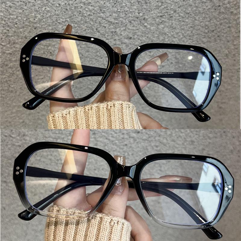 2Pcs Retro Oval Big Frame Glasses Women'S Anti Blue Light Glasses Fashion Style Leopard Print Eyeglasses Frame