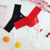 Sheer Women Lace Flower Briefs Mid Waist Floral Underpants Fashion Lace Thong Panties  Underwear