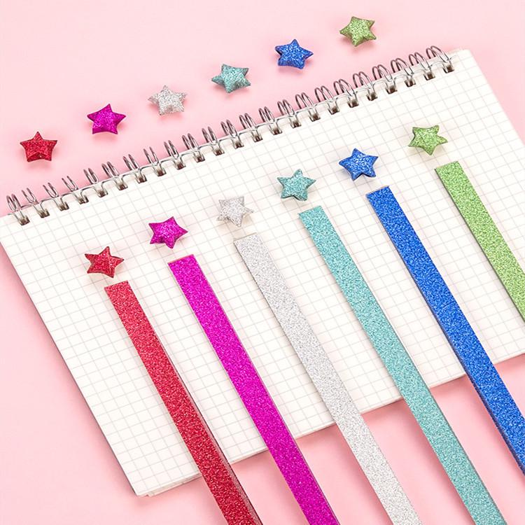 Colorful Origami Star Strips: Handmade Five-Pointed Stars Gift for Children’s Birthday or Summer Vacation.
