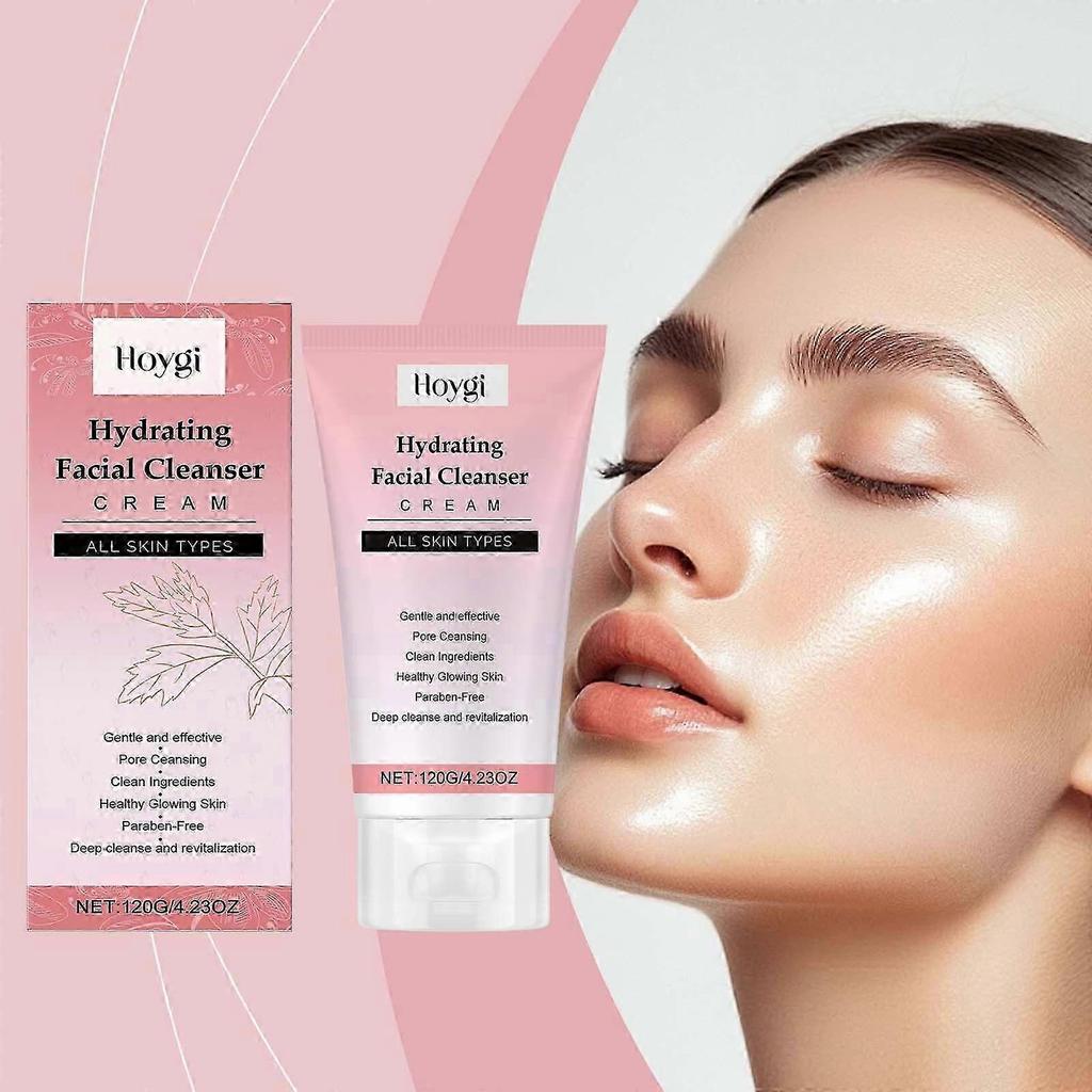 Hydrating Facial Cleanser Cream, Moisturizing Facial Cleanser, Gentle Skin Cleanser with Coconut-derived, Aloe Vera & Hyaluronic Acid