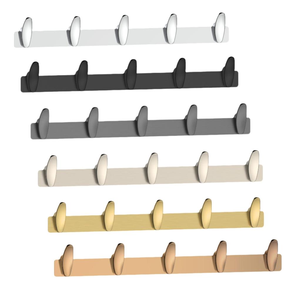 Zinc Alloy Multi-Hook Wall-Mounted Coat and Towel Rack for Kitchen and Bathroom