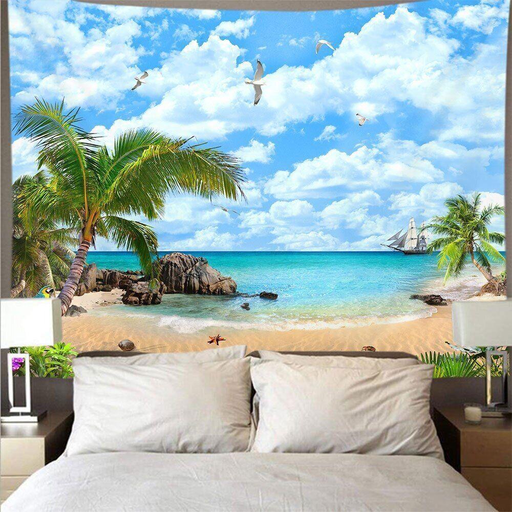 Tapestry Beautiful Sea Sky Landscape Art 75x100 чёрный