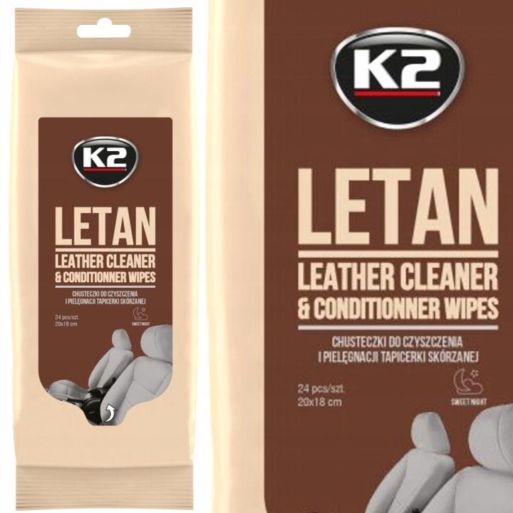 K2 K210 Letan Leather Upholstery Cleaning Wipes 20x18cm 24pcs