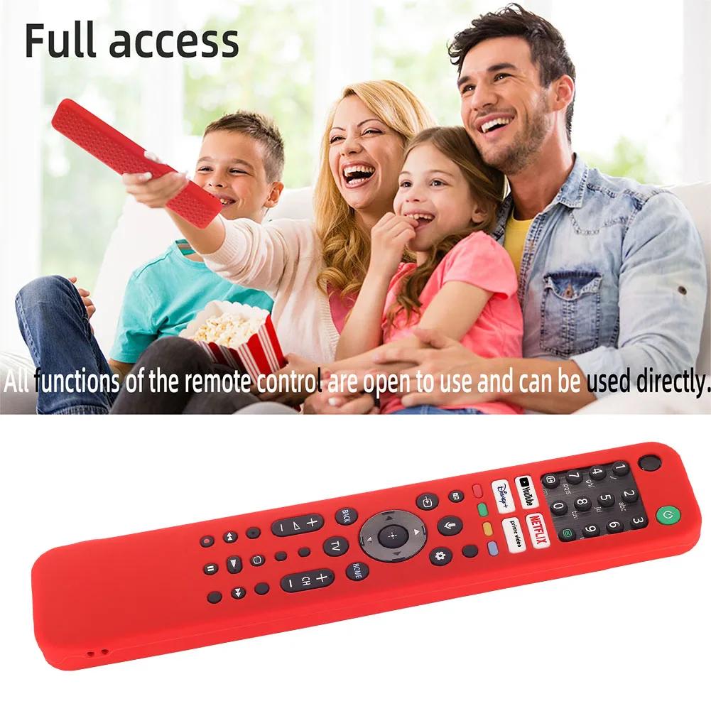 Durable Washable Silicone TV Remote Cover Protector Sleeve with Detachable Lanyard for Sony RMF-TX520 Remote Models