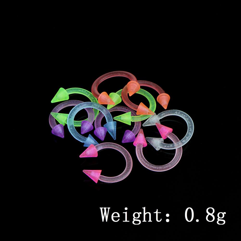 Unisex Silicone Pointed Nose Rings U Shape Nose Rings Studs Luminous Jewelry