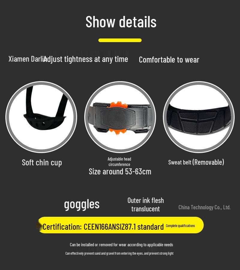 CE Anti-Smash Construction Safety Helmet with Dual Goggles, ABS Material, National Standard