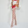 Sexy Bow Heart-Shaped Printing Stockings Pure Desire Lace Stockings For Women