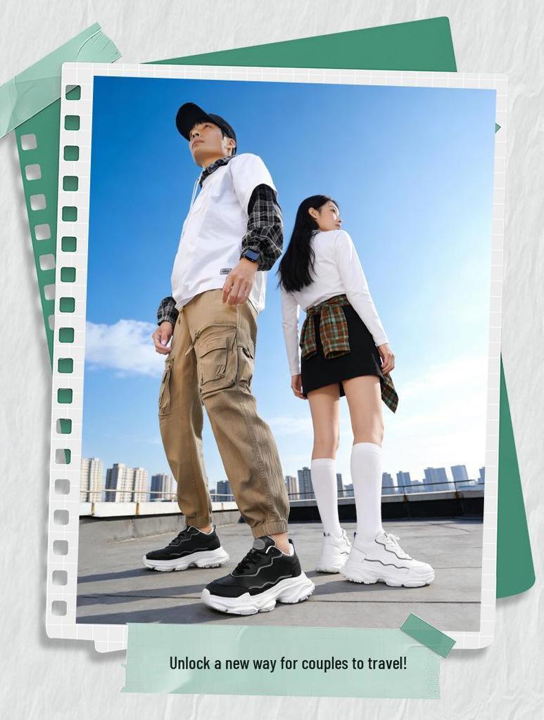 Men's Invisible Height-Increasing Dad Shoes - 8CM Sole, Casual Sports Style, Versatile White, Trendy, Inner Lift to 6CM