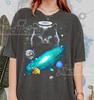 Vintage Space Cat 90s Graphic Style Comfort Colors® Tshirt, Galaxy Pet Retro SciFi Faded T-Shirt, Cosmic Y2k Streetwear, 2000s Cat Gift