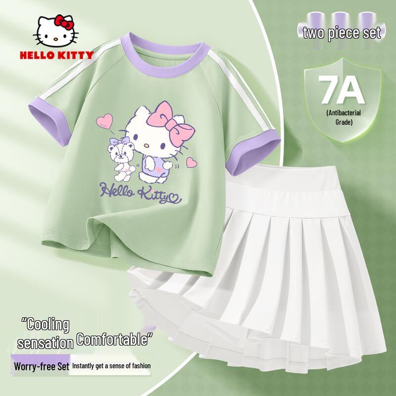 

Hello Kitty Girls Quick-Dry Short Sleeve Pleated Skirt Set 120