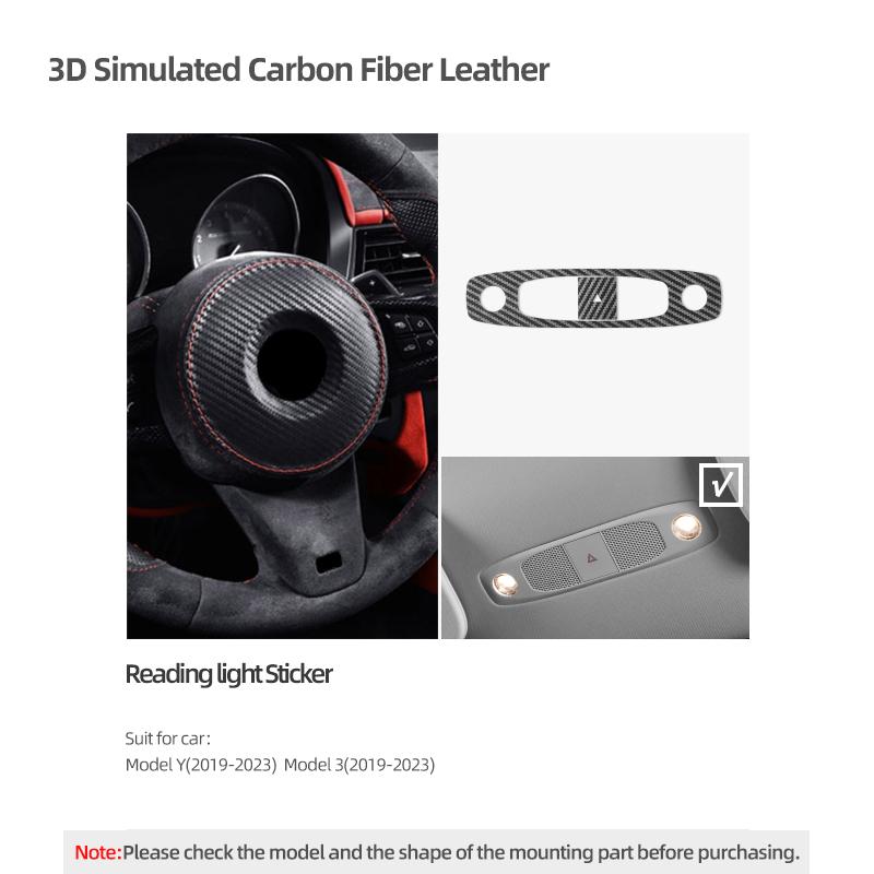 

For Tesla Model 3 Model Y 2018-2025 Made of Alcantara Front Reading Light Panel Trim Stickers Car Interior Tuning Accessories