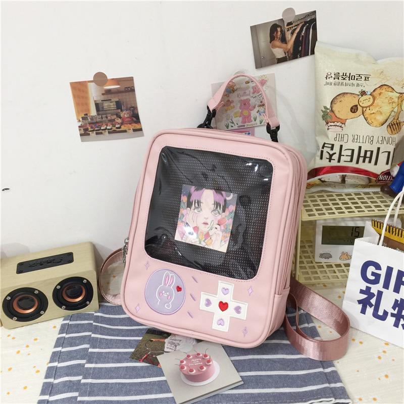 Harajuku All-female Backpack Multi-purpose Bag Crossbody Funny Style, Cute Cartoon Student Bag