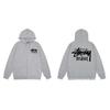 Mens Hooded Zip-Up Fleece-Lined Sweatshirt With Letter Print Casual Oversized Pullover Winter Jacket