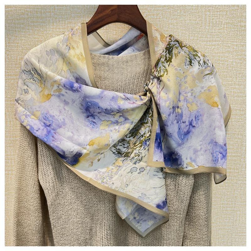 The life you've always dreamed of! double crepe silk scarf, a versatile and stylish mulberry silk scarf for women, perfect for spring and summer