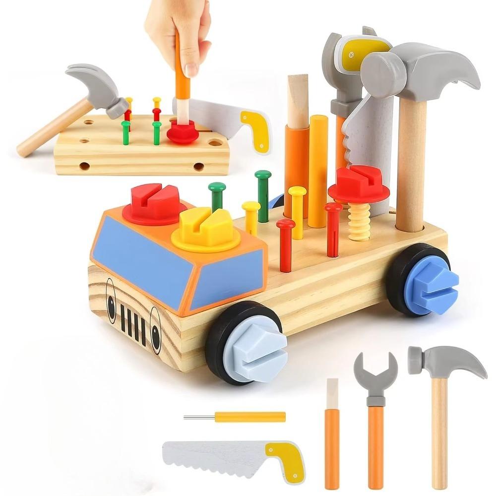 

Wooden Tool Set Car For Kids Educational Stem Toy Sets Toddler Montessori Toy Sets For Construction Preschool Learning Activities Gifts