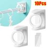 10Pcs Durable 360° Rotatable Pole Fixator Strong Adhesive Retractable Curtain Rod Bracket Non-drilling Shower Towel Rod Hook