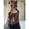 Fake Two-piece Square Collar Lace Bottoming Shirt for Women Autumn Winter Long-sleeved T-shirt Slim Fit Top