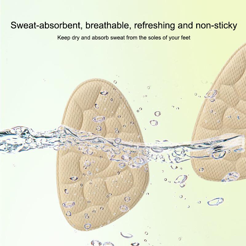1Pair Women Forefoot Pad Pain Relief Insert Half Size Insoles Non-Slip Cushion Shoe Breathable Sweat Absorbing Foot Pads