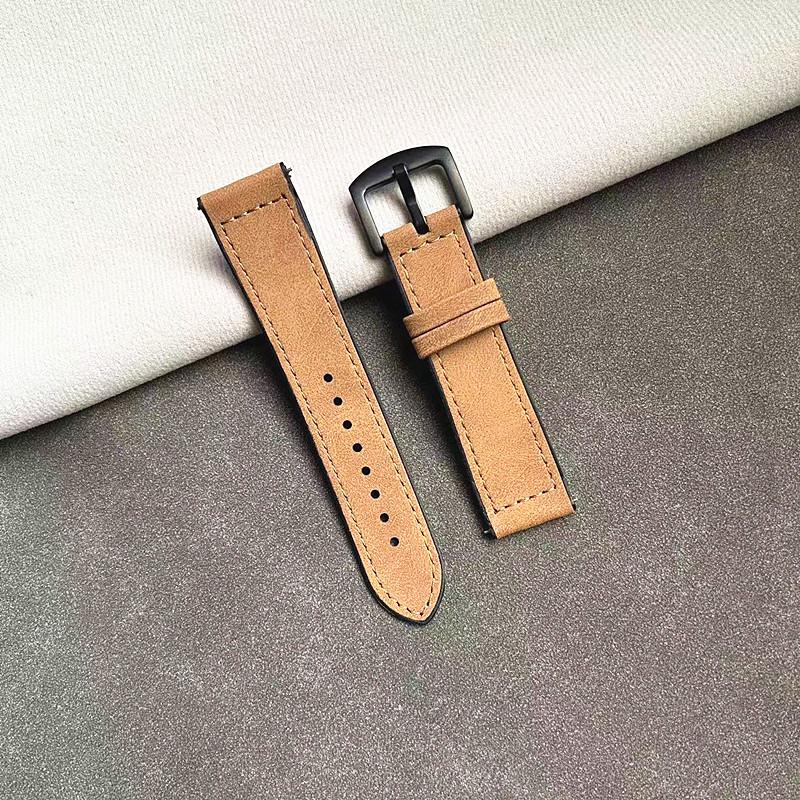 Silicone Leather Crazy Horse Pattern Watch Strap for Huawei, Samsung, and Apple Watches