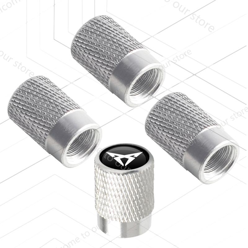 4 Stück/Set Für Ibiza Leon ATECA Tavascan Arona Born Ateca Tarraco Terramar LOGO Abzeichen Auto Rad Reifen Ventilkappen Reifenventilschäfte
