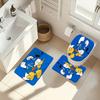 4pcs Spiderman Cartoon pattern decoration set includes shower curtain, non-slip bathroom rug, toilet U-shaped mat, toilet seat