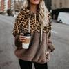 Women Leopard Patchwork Long Sleeve Sweatshirt Pullover Shirt Tops Blouse