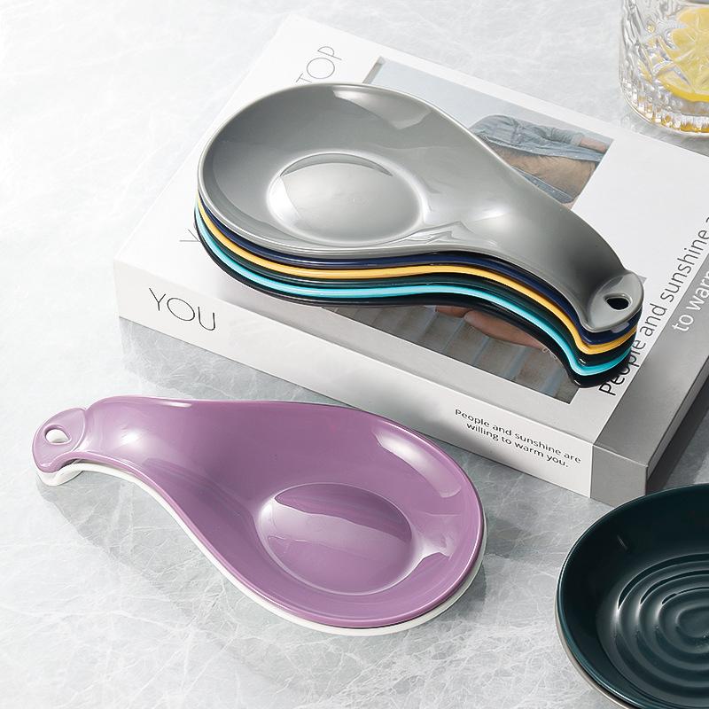 Soporte para Cuchara Grande de Cerámica Soporte para Cuchara Resistente al Calor Soporte para Cuchara de Cocina Soporte para Cuchara de Café Apto para Lavavajillas Soporte para Cuchara de Cerámica