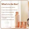 Pure Copper Drinkware Gift Set – Embossed Design with 1 Bottle (900 ML) & 2 Glasses (275 ML) In a Blue Box