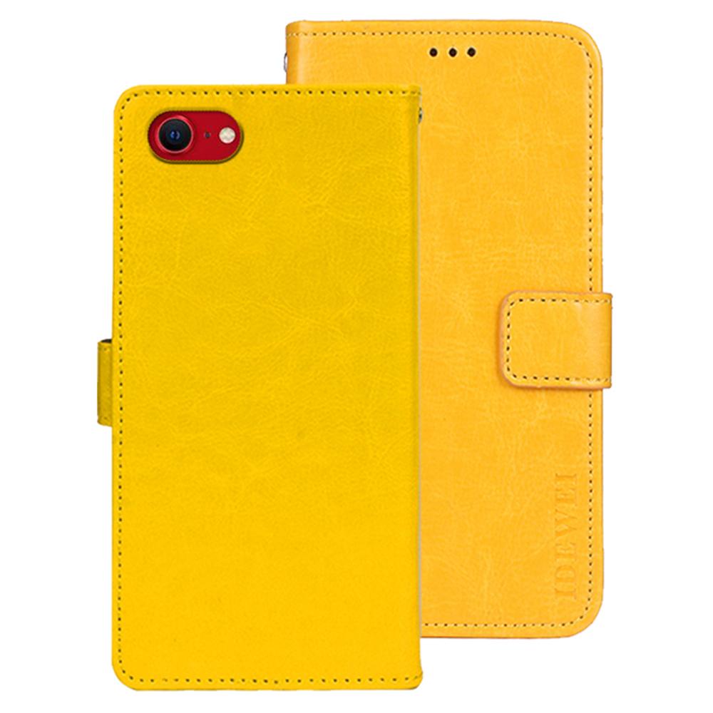 

IDEWEI For iPhone 16e Stand Case Crazy Horse Texture Leather Phone Cover B