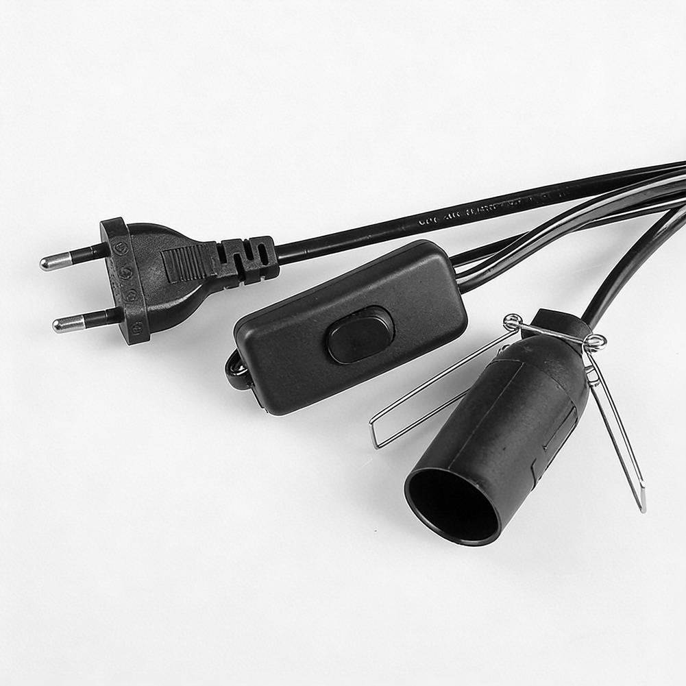 EU Plug E14 Power Cord Screw Base Lamp Holder LED Pendant Light Head With Switch Extent Cable 1.8m Bulb Socket