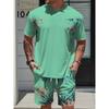 Hawaiian Vacation Style Summer Men's 3D Print T-Shirt And Shorts Set Loose Simple Fashion Sportswear Casual Two Piece Outfit For Adult Men