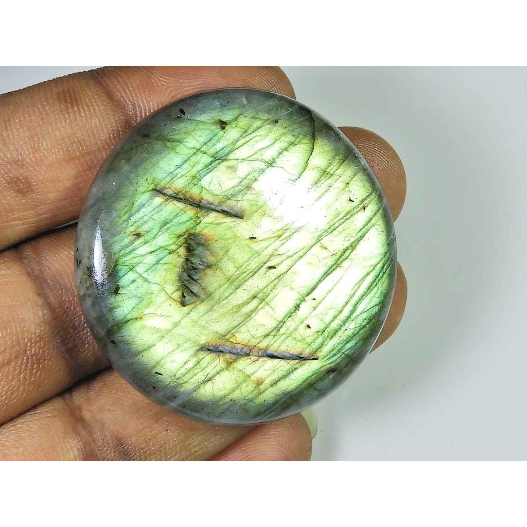 143Cts Natural Labradorite Round Crystal Cabochon loose Gemstone 45X45MM SK-1980
