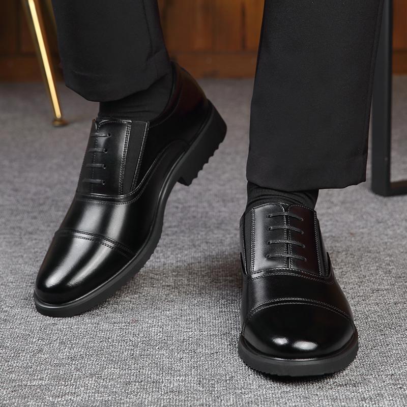 Fashion Men's Classic Oxford Dress Shoes Leather Lace-Up Formal Business Shoes Comfortable Office Wedding Shoes for Men New Brand Flats