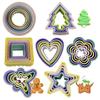 Baking Cartoon Cookie Cutters Set Star Heart Flower Tree Round Square Fruit Vegetable Biscuit Molds DIY Pastry Tools