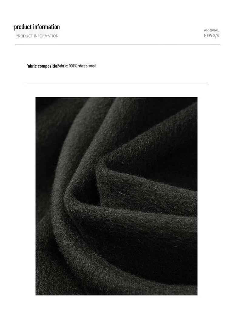 Hochwertiger Herren-Mittellanger Mantel aus 100% Wolle - Beidseitig, Schlichtes Design für Herbst/Winter
