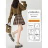 Korean Style Wool Plaid Pleated Mini Skirt for Women - High Waist A-line Slimming Design