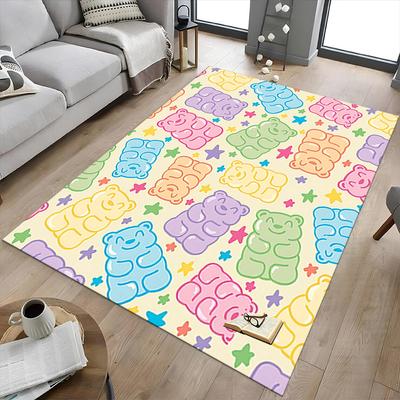 1PC Gummy Bears Stars Extra Large Non-Slip Floor Carpet, Office, Family, Bedroom, Studio - Large Area Rug Indoor Rugs, Vibrant Colors-W234
